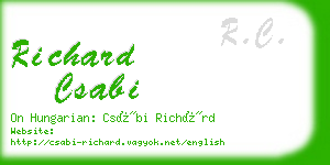 richard csabi business card